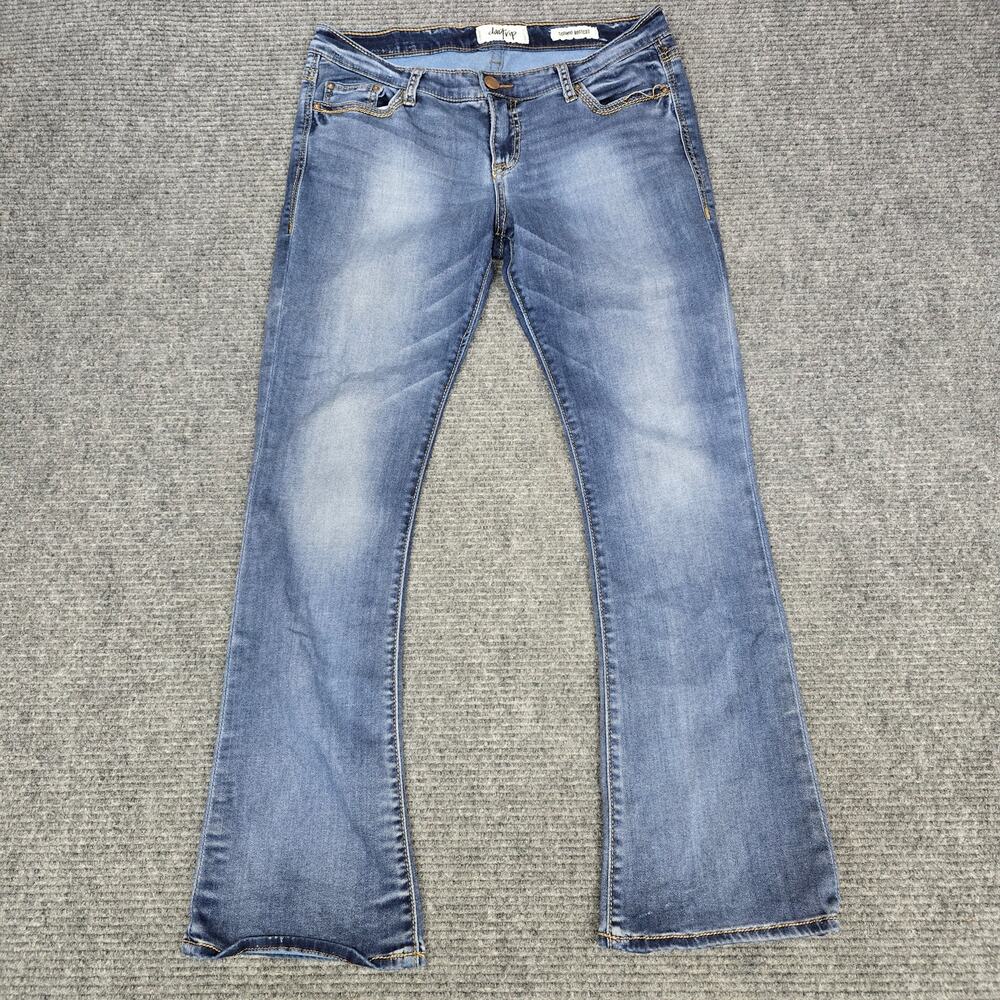 Daytrip Scorpio Bootcut Jeans Womens 32R Blue Low Rise Stretch Y2K